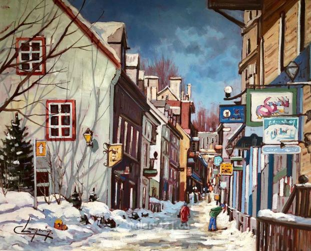 Rue Petit-Champlain Vieux Quebec by Claude Langevin